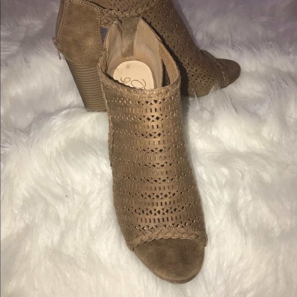 Chunky heels/ zip up on the heel